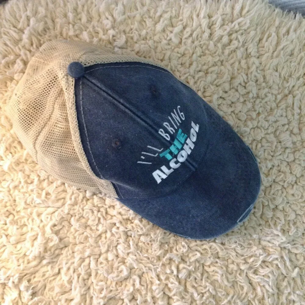 2 Adams Adjustable trucker Hats, Upscale fashion Headwear; Keg Party, Good Times